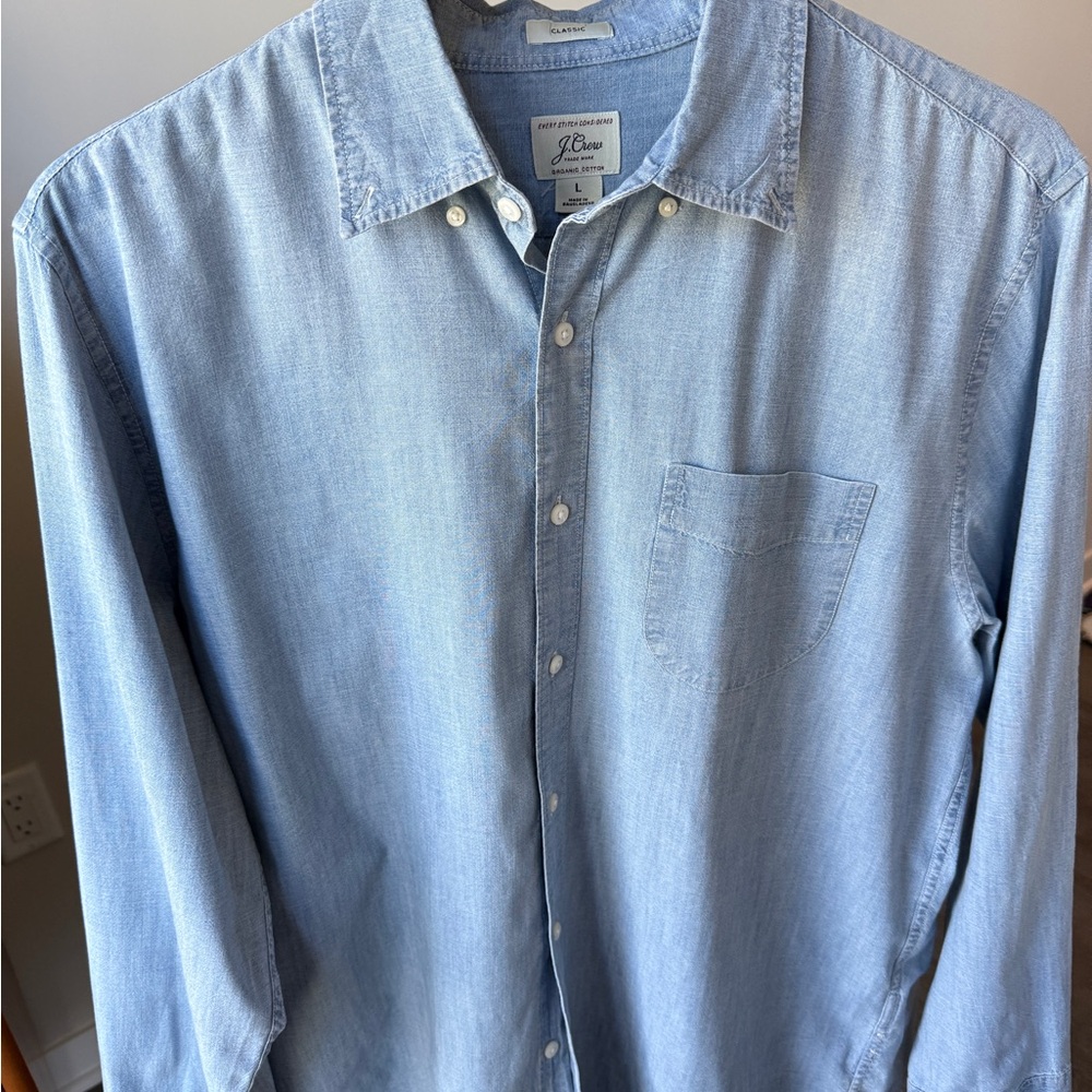J. Crew Men's Organic cotton chambray shirt